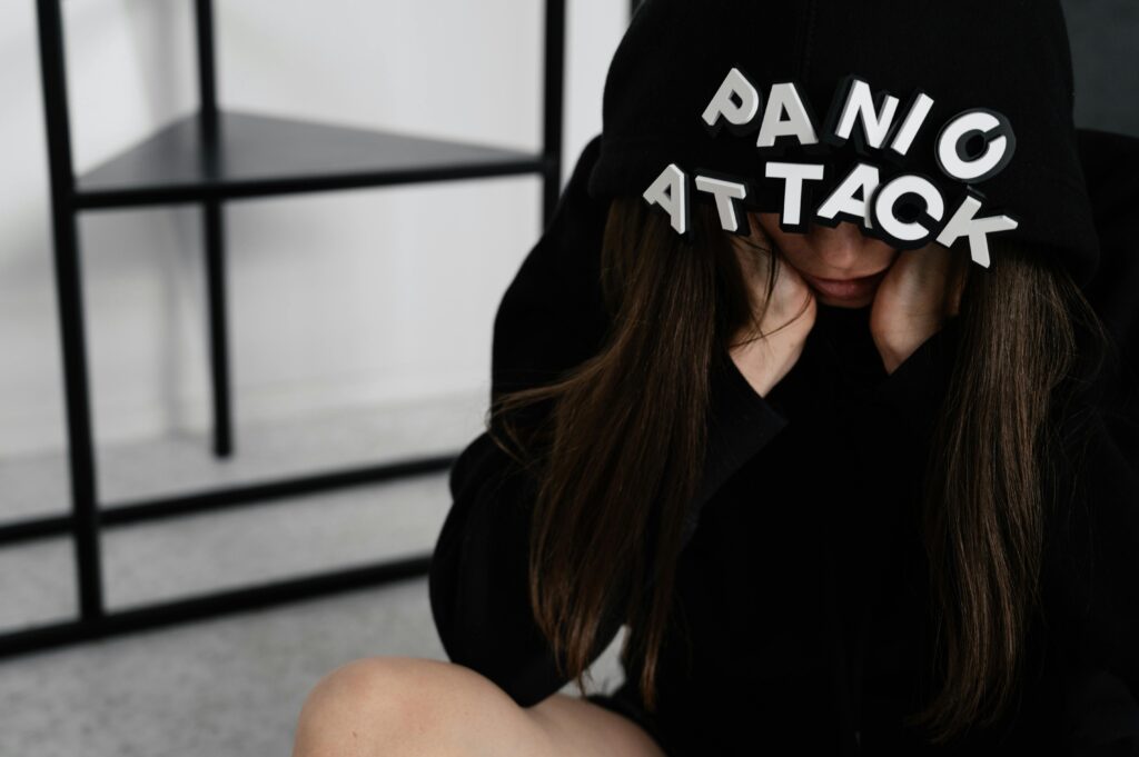 Mental Health Matters hoodie with panic attack message